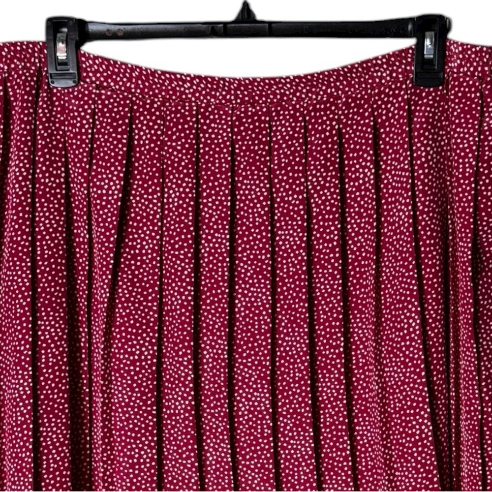 Vintage‎ Pleated Midi Skirt Size 16 Red White Preppy Academia Polka Dots Twee - Picture 3 of 6